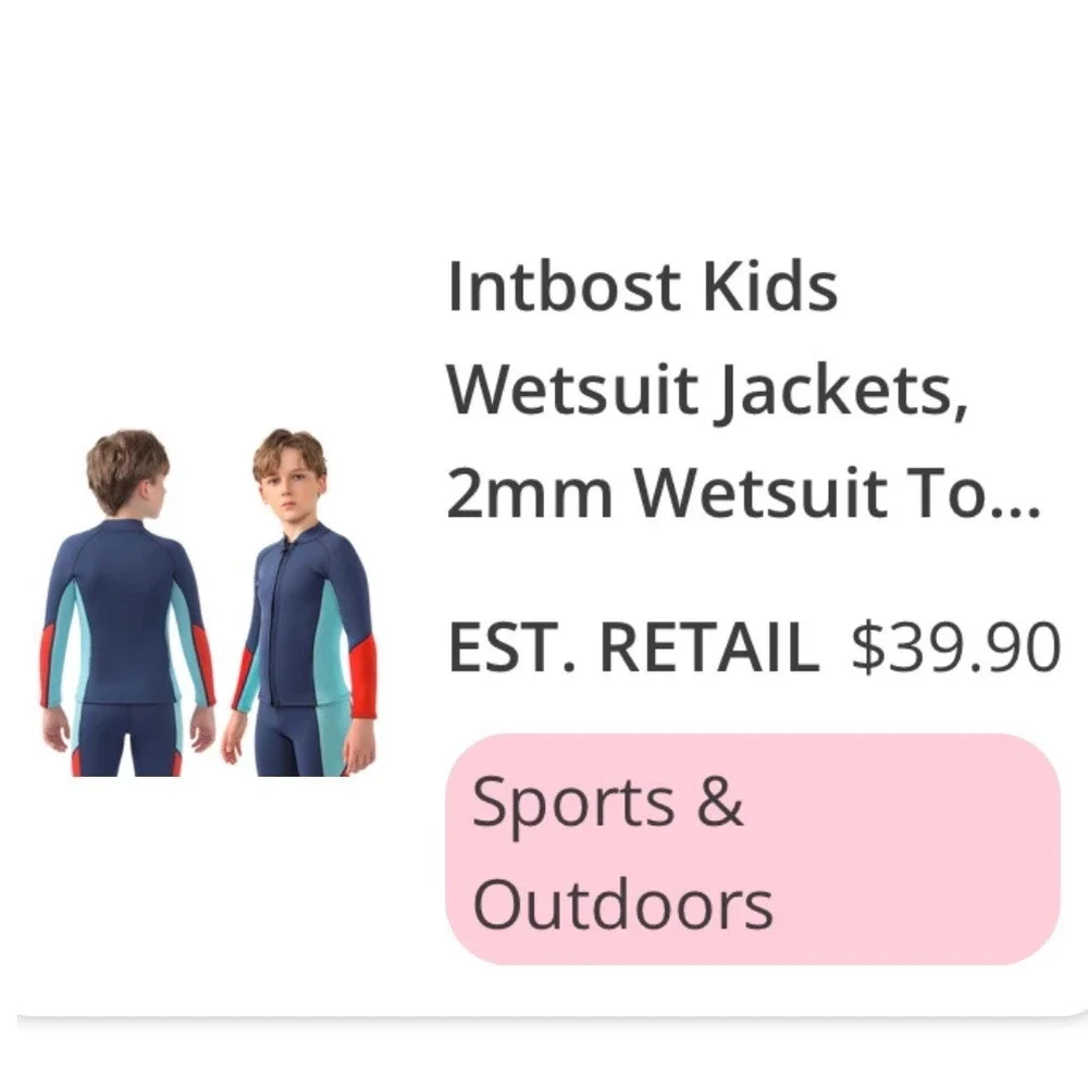 Yakevo Wetsuit Jacket Kids 6 Navy Blue Excellent 2mm Neoprene Long Sleeve Zip